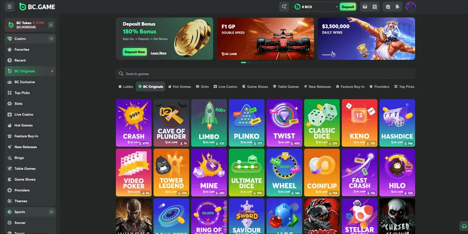 BC.Game homepage