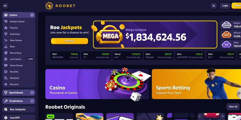Roobet homepage
